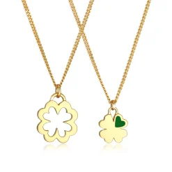Elli "Mutter-Kind-Kettenset Kleeblatt< Symbol-schmuck|Halsketten
