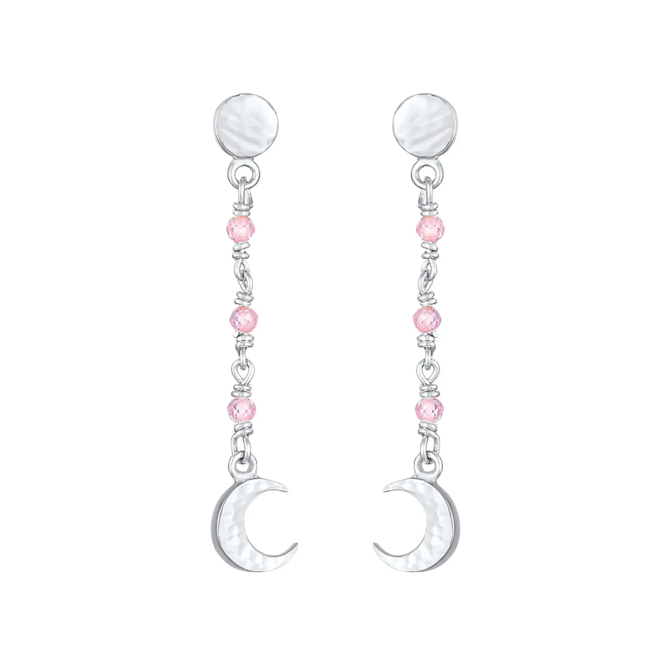 Elli "Ohrhänger Astro | Quarz ( Rosa )< Vergoldet|Symbol-schmuck