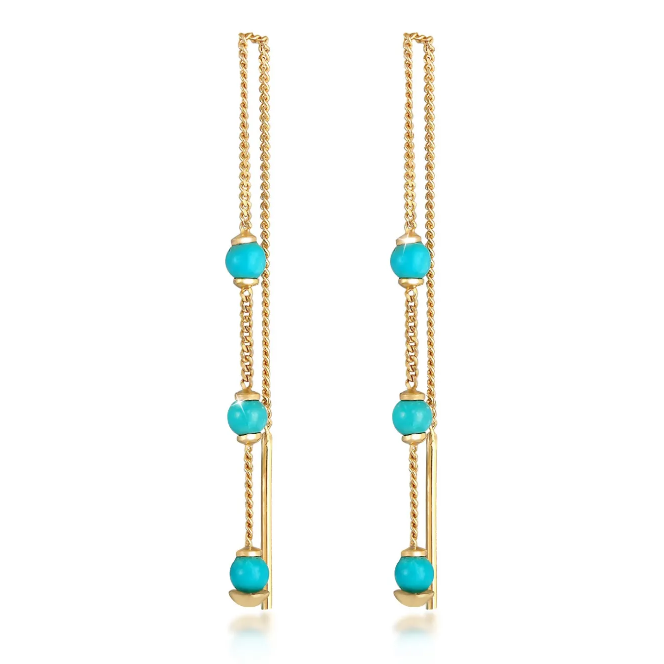 Elli "Ohrhänger Bead | Howlith ( Türkis )< Ohrringe|Vergoldet