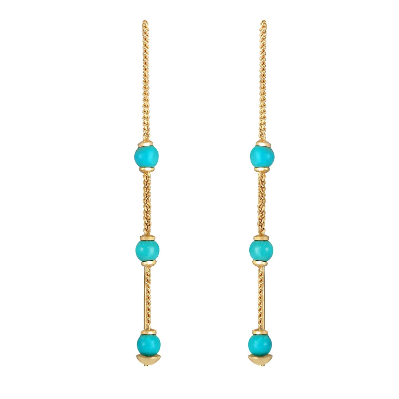 Elli "Ohrhänger Bead | Howlith ( Türkis )< Ohrringe|Vergoldet