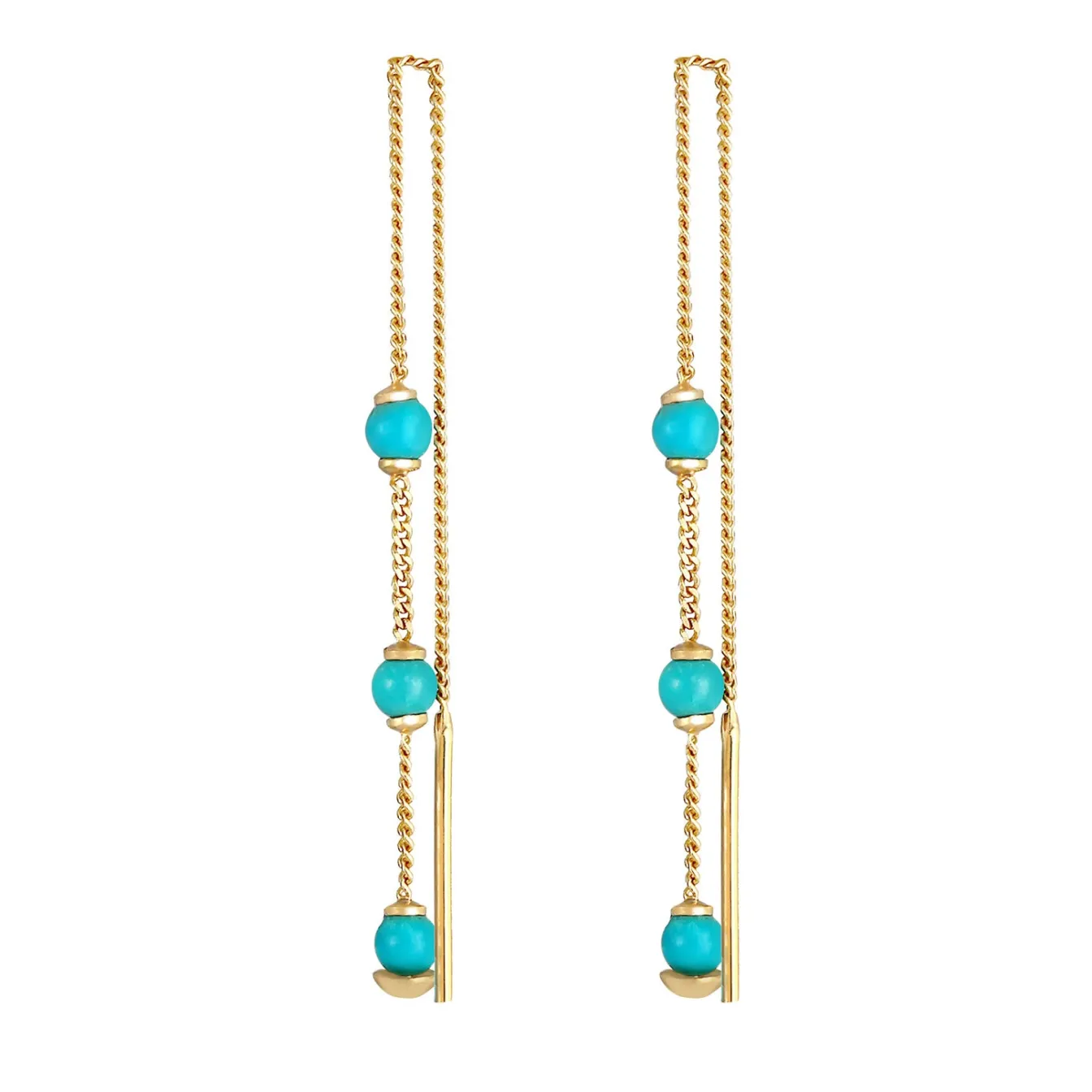 Elli "Ohrhänger Bead | Howlith ( Türkis )< Ohrringe|Vergoldet