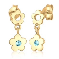 Elli "Ohrhänger Blume | Kristall (Rosa)<Kinder Symbol-schmuck|Kinderschmuck