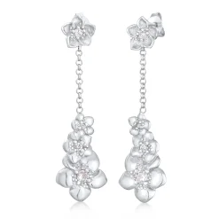 Elli "Ohrhänger Blumen | Zirkonia (Weiß)< Symbol-schmuck|Hochzeit