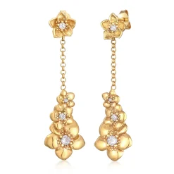 Elli "Ohrhänger Blumen | Zirkonia (Weiß)< Symbol-schmuck|Hochzeit