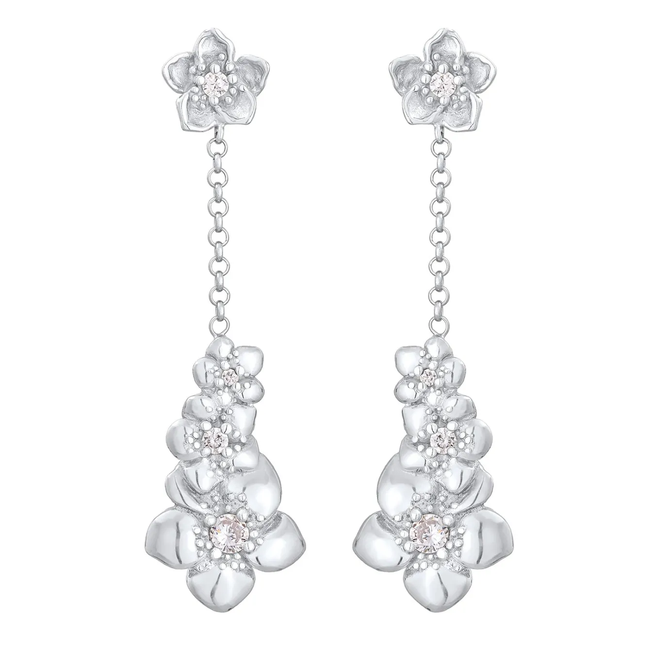 Elli "Ohrhänger Blumen | Zirkonia (Weiß)< Symbol-schmuck|Hochzeit