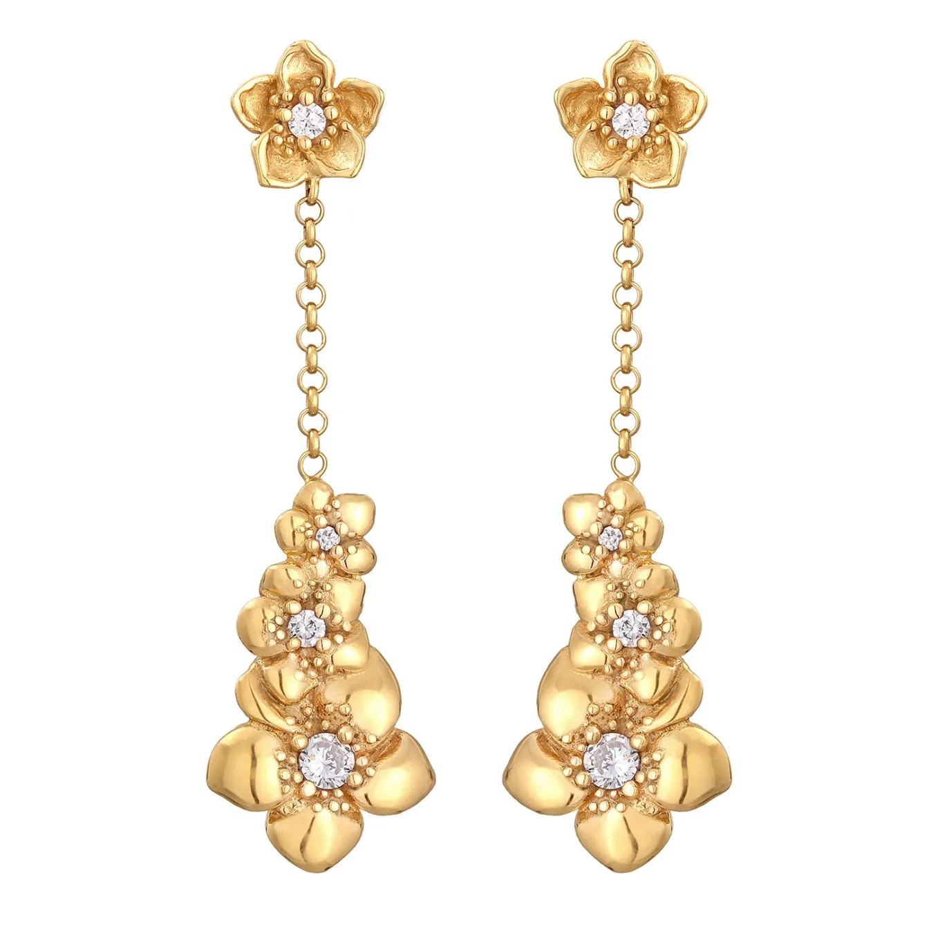 Elli "Ohrhänger Blumen | Zirkonia (Weiß)< Symbol-schmuck|Hochzeit