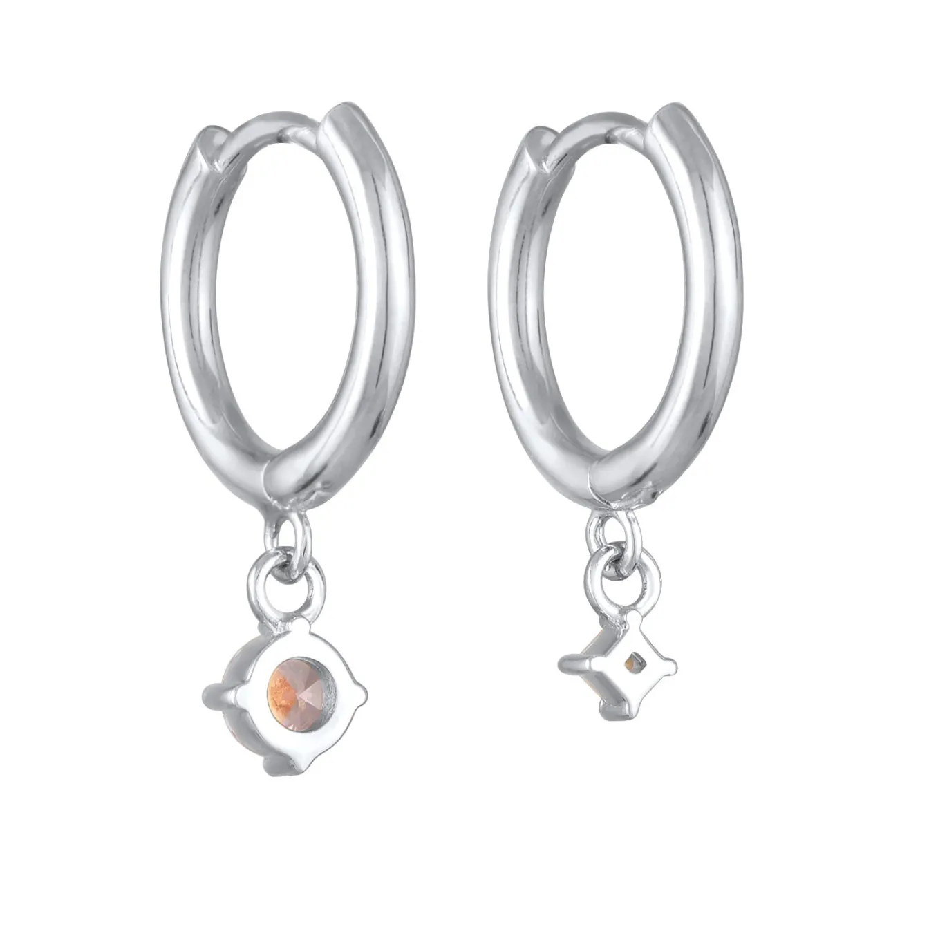 Elli "Ohrhänger Duo Stern Kreis | Kristalle (Orange, Rosa)< Ohrringe