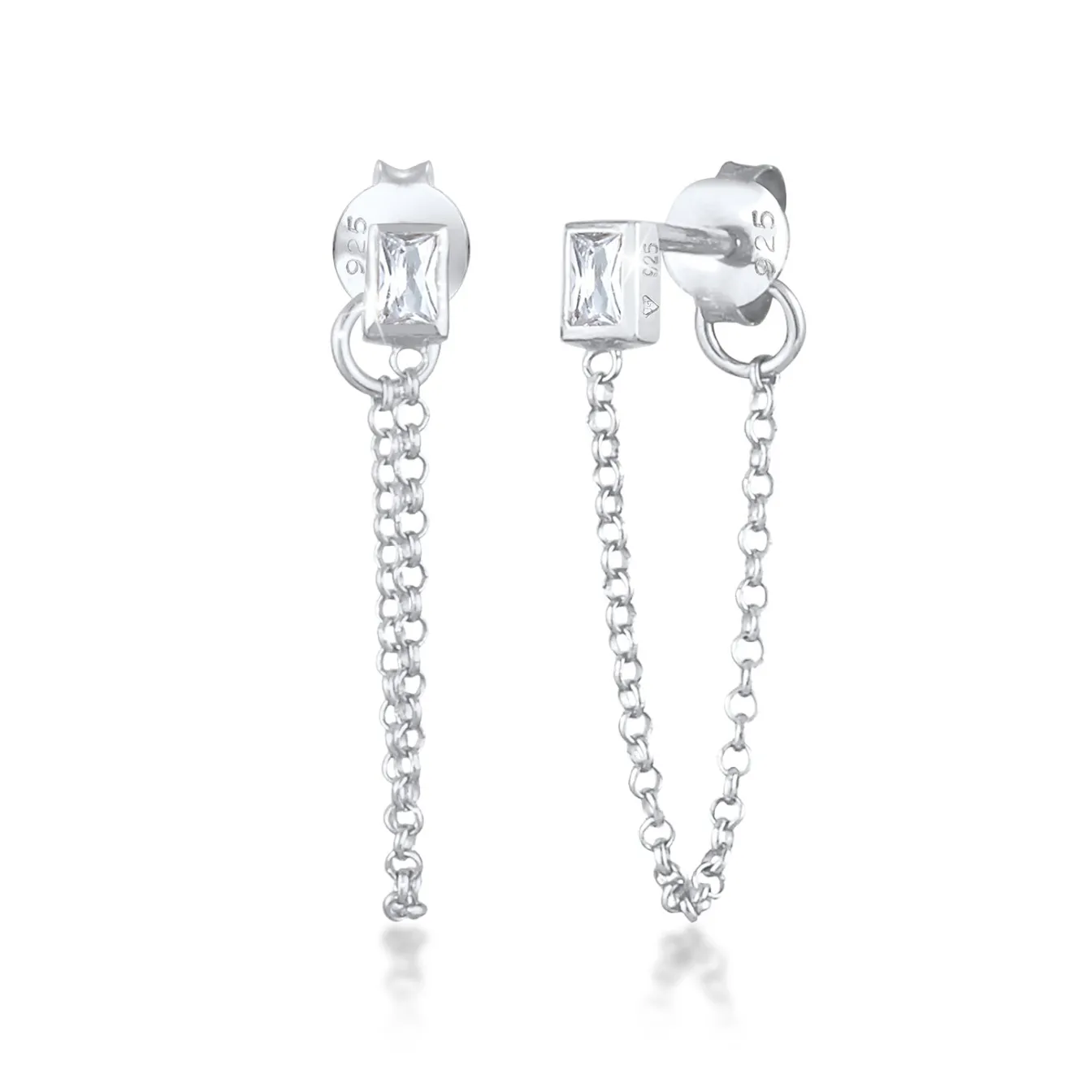 Elli "Ohrhänger Ear Chain | Zirkonia ( Weiß )< Letzte Chance|Ohrringe
