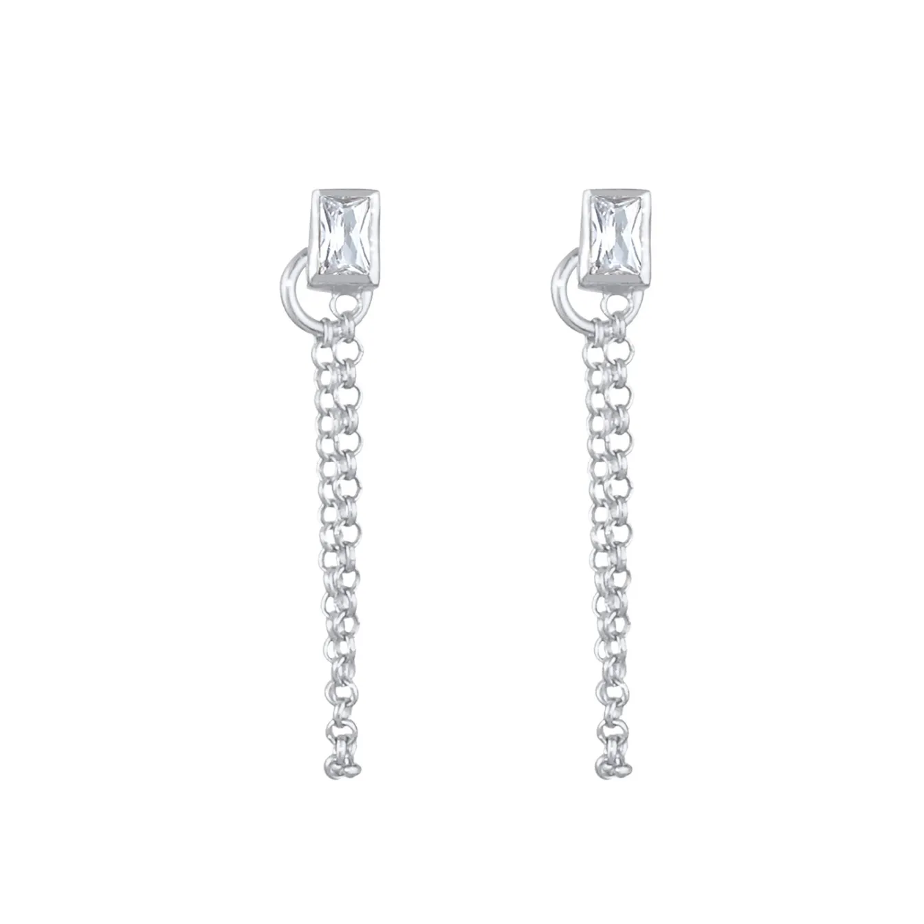 Elli "Ohrhänger Ear Chain | Zirkonia ( Weiß )< Letzte Chance|Ohrringe