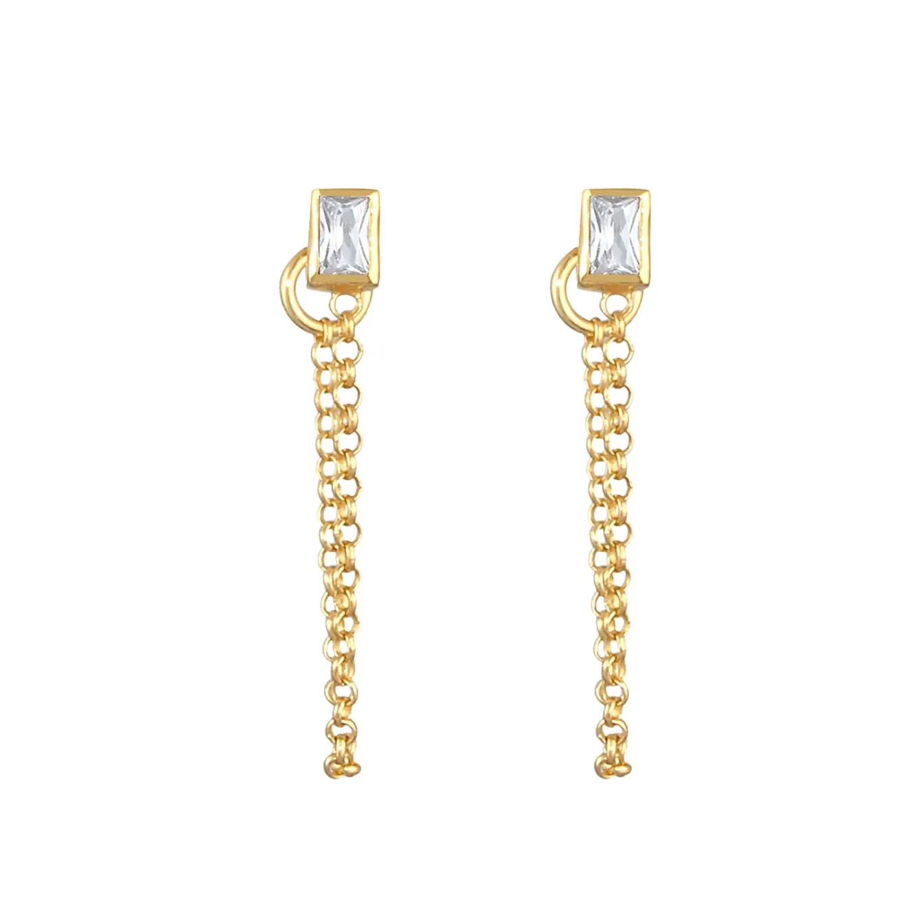 Elli "Ohrhänger Ear Chain | Zirkonia ( Weiß )< Letzte Chance|Ohrringe
