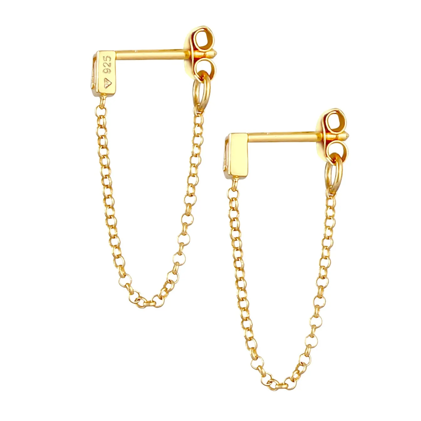 Elli "Ohrhänger Ear Chain | Zirkonia ( Weiß )< Letzte Chance|Ohrringe