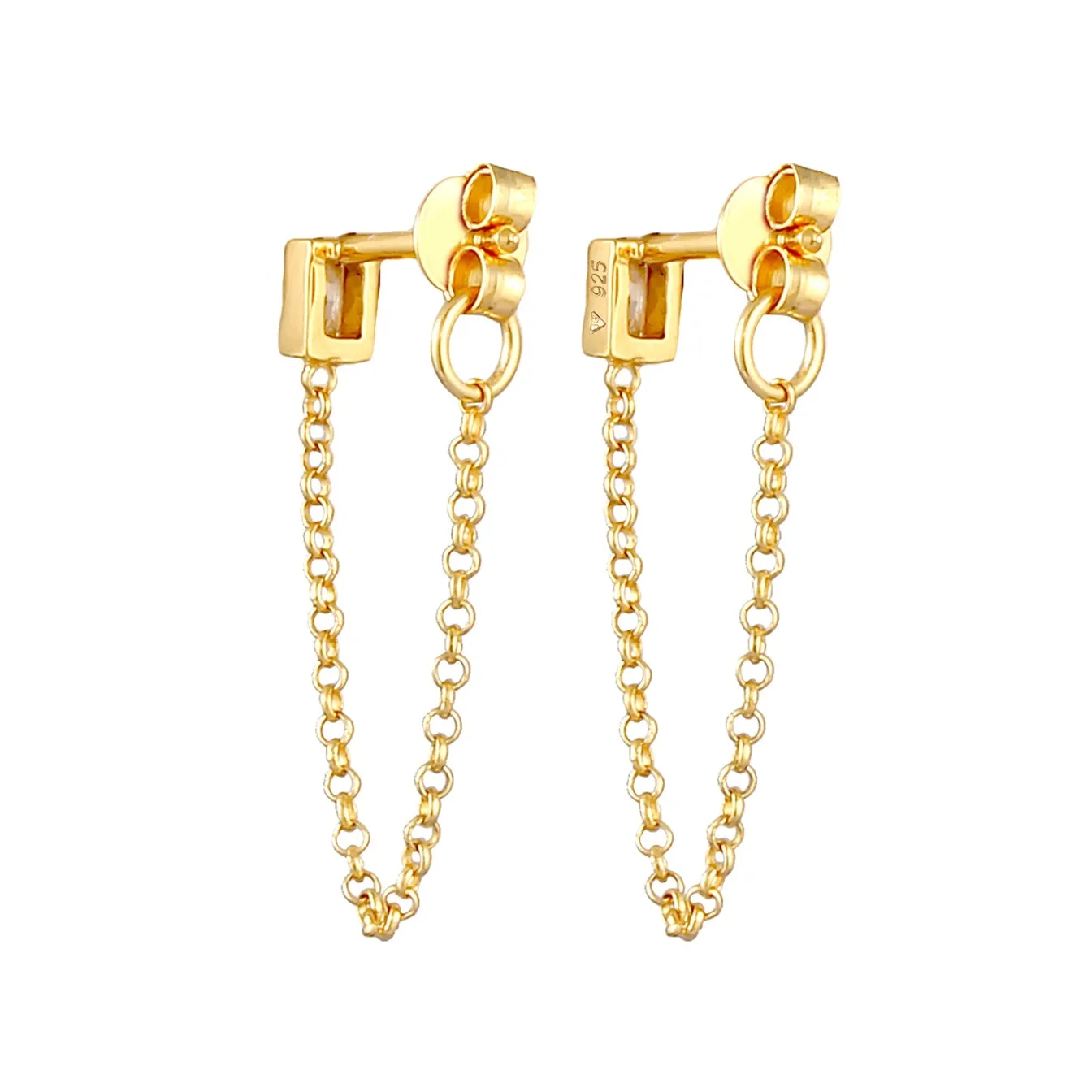 Elli "Ohrhänger Ear Chain | Zirkonia ( Weiß )< Letzte Chance|Ohrringe