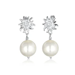 Elli "Ohrhänger Edelweiss | Perle< Perlen|Ohrringe
