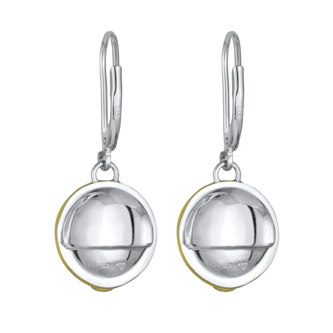 Elli "Ohrhänger Emoji Smiling Face | Emaille (Gelb)< Vergoldet|Symbol-schmuck