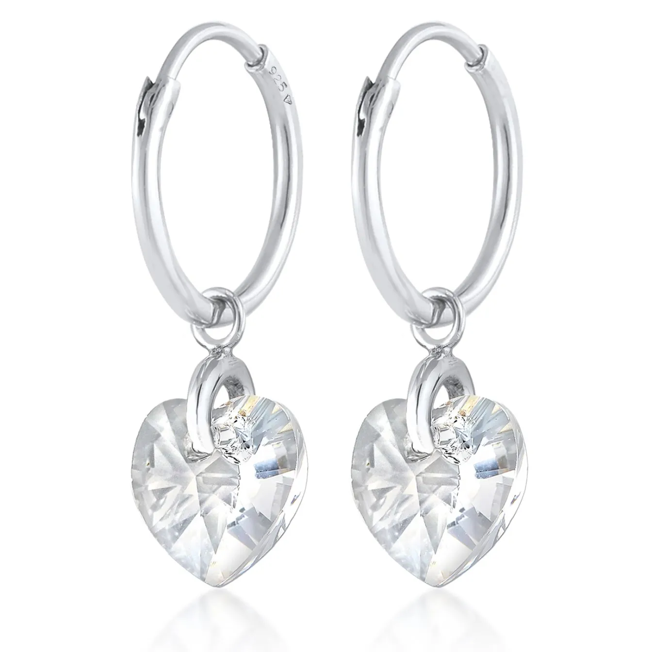Elli "Ohrhänger Herz | Kristall (Weiß)< Symbol-schmuck|Herz-schmuck