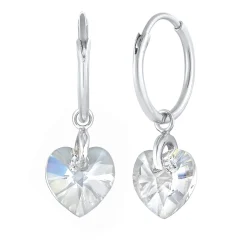 Elli "Ohrhänger Herz | Kristall (Weiß)< Symbol-schmuck|Herz-schmuck