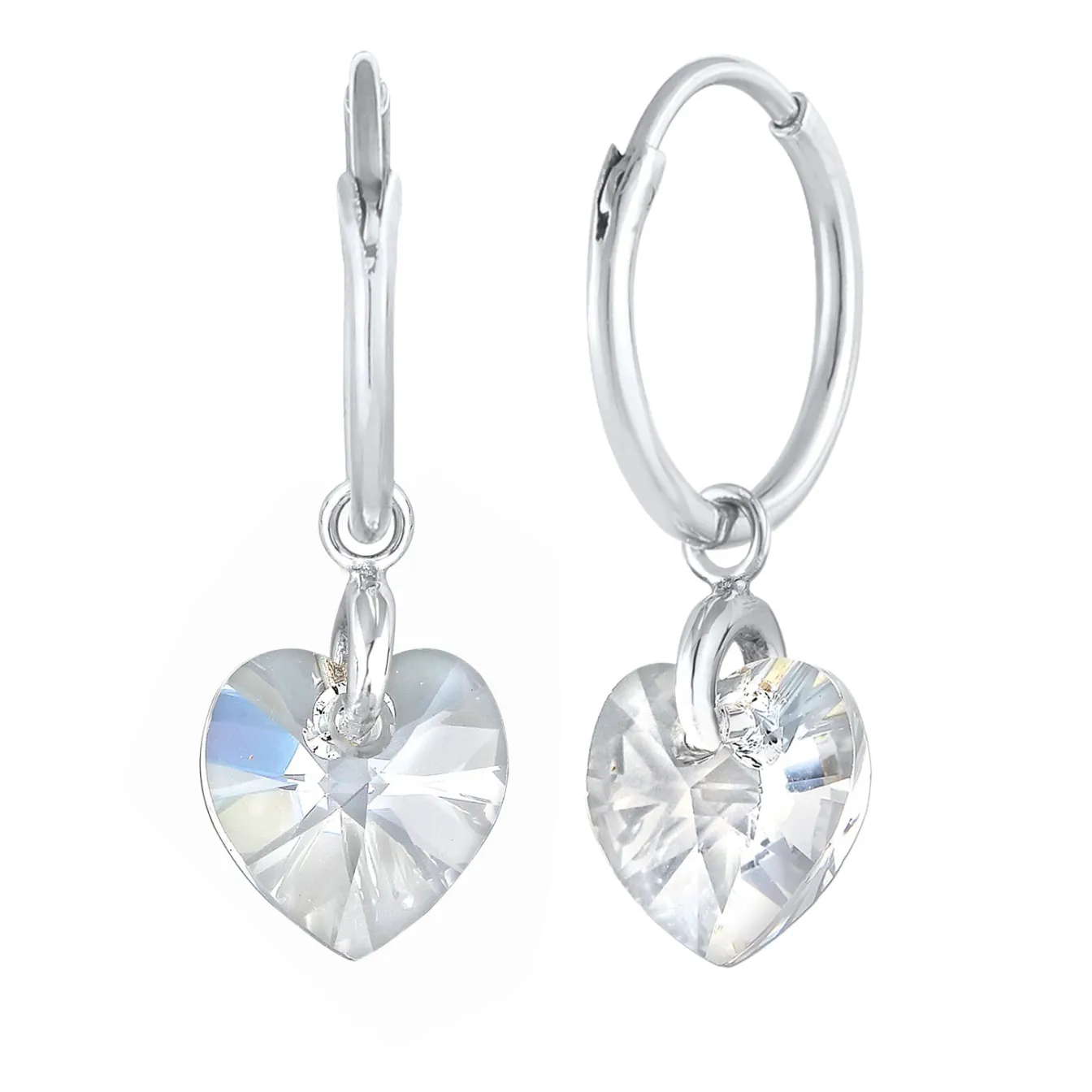 Elli "Ohrhänger Herz | Kristall (Weiß)< Symbol-schmuck|Herz-schmuck
