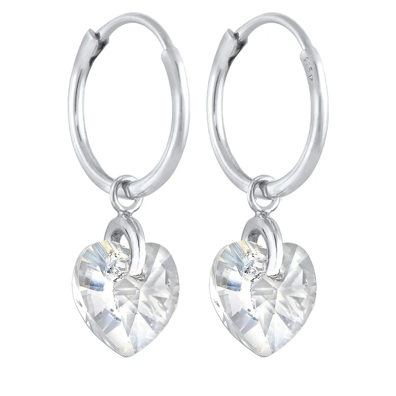 Elli "Ohrhänger Herz | Kristall (Weiß)< Symbol-schmuck|Herz-schmuck