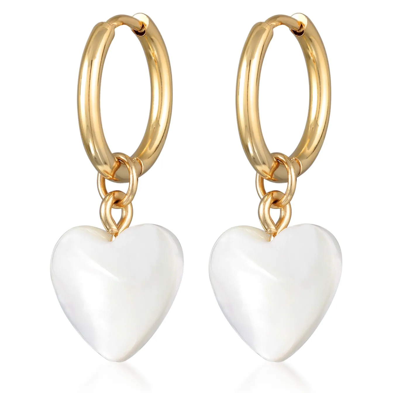 Elli "Ohrhänger Herz | Muschel< Symbol-schmuck|Herz-schmuck