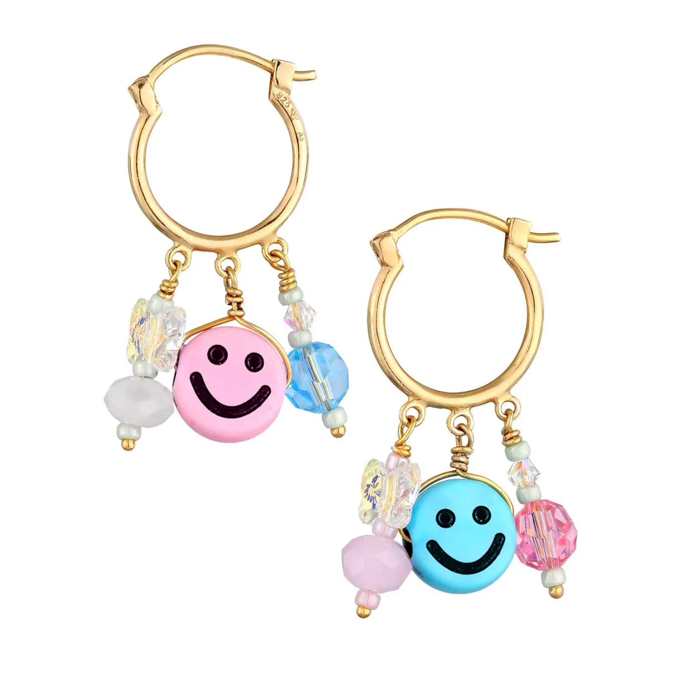 Elli "Ohrhänger mit Smiling Face Beads< Ohrringe|Vergoldet