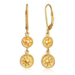Elli "Ohrhänger Münze Sonne< Symbol-schmuck|Ohrringe