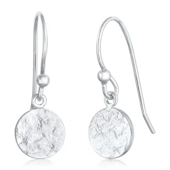 Elli "Ohrhänger Plättchen gehämmert< Ohrringe|Silber