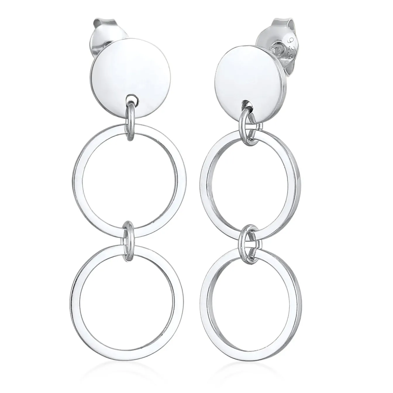Elli "Ohrhänger Plättchen Ringe< Ohrringe|Silber