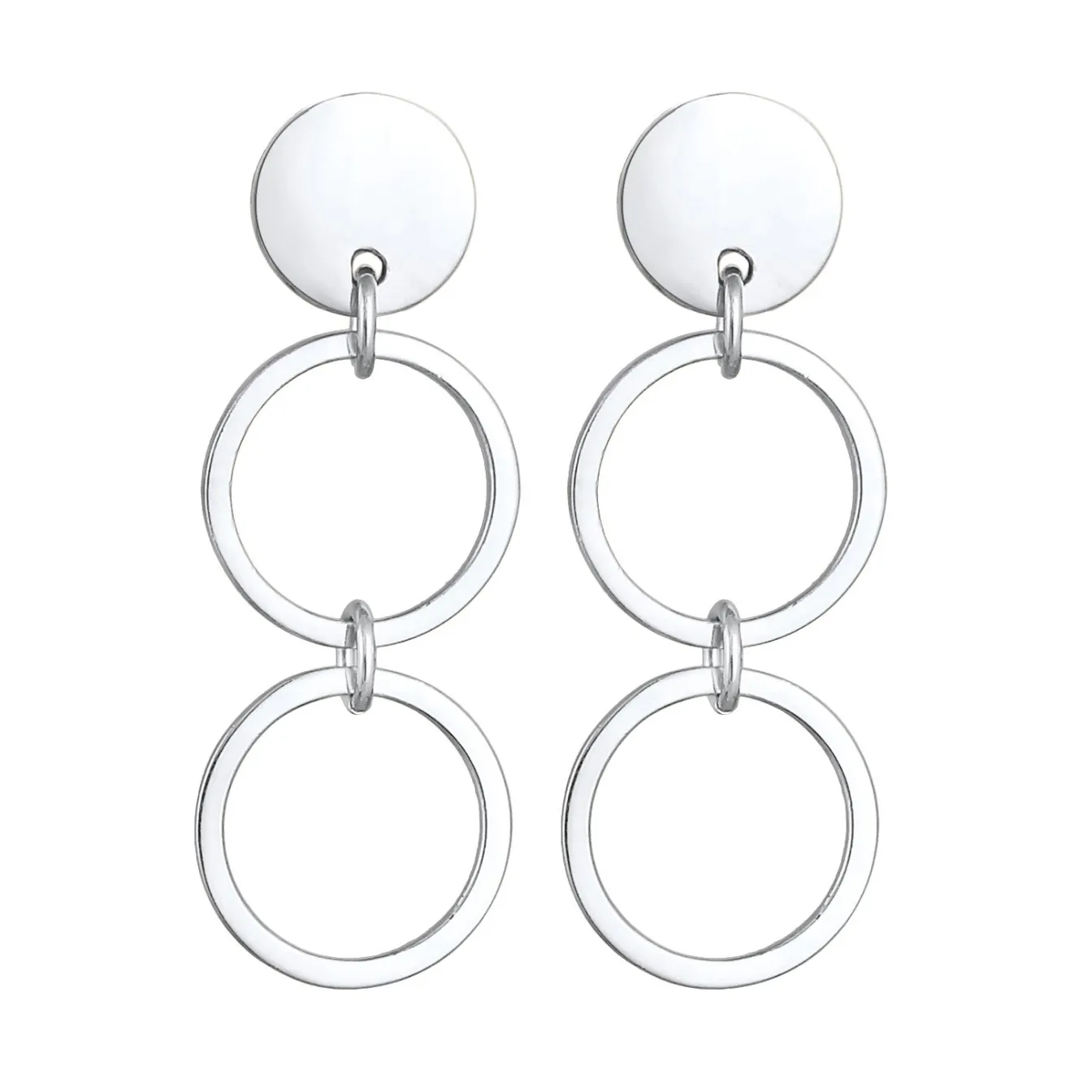 Elli "Ohrhänger Plättchen Ringe< Ohrringe|Silber