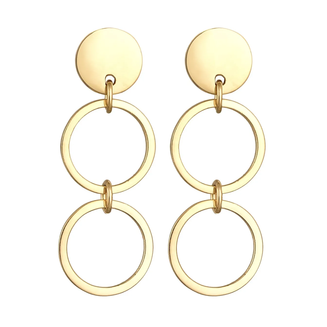 Elli "Ohrhänger Plättchen Ringe< Ohrringe|Silber