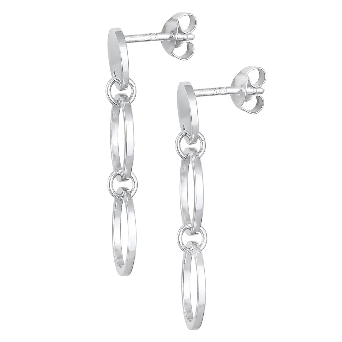 Elli "Ohrhänger Plättchen Ringe< Ohrringe|Silber