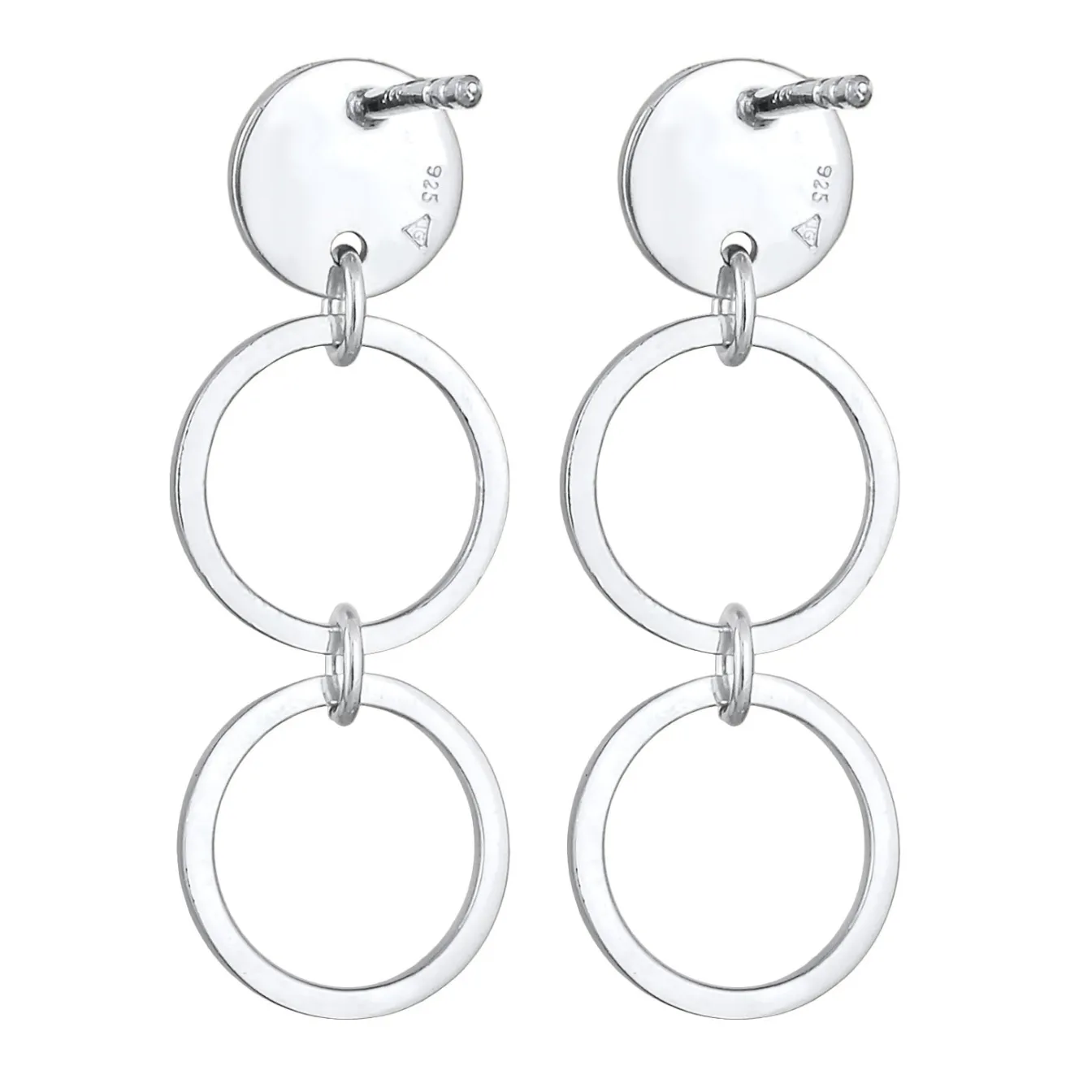 Elli "Ohrhänger Plättchen Ringe< Ohrringe|Silber