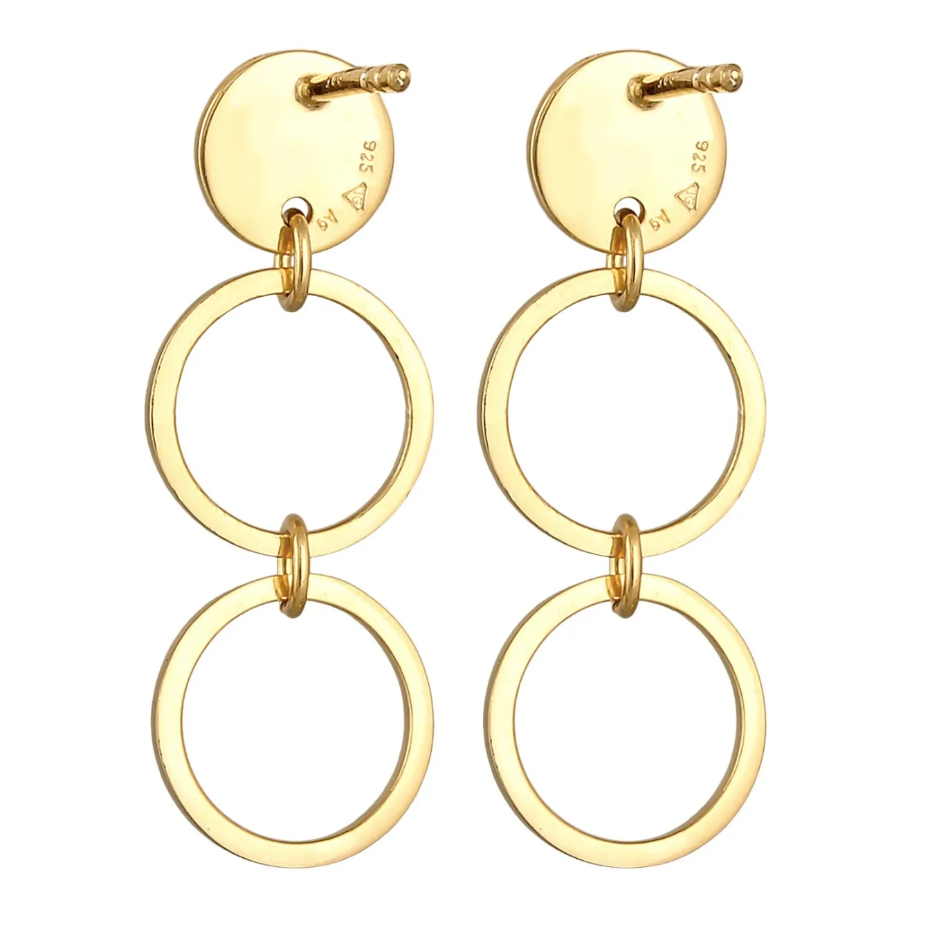 Elli "Ohrhänger Plättchen Ringe< Ohrringe|Silber