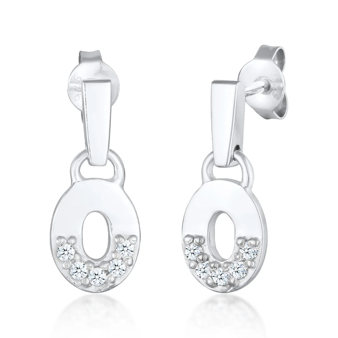 Elli "Ohrhänger Rund Geo | Diamant (0.15 ct.)< Ohrringe|Vergoldet