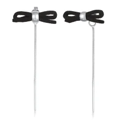 Elli "Ohrhänger Schleife | Lederoptik< Symbol-schmuck|Ohrringe