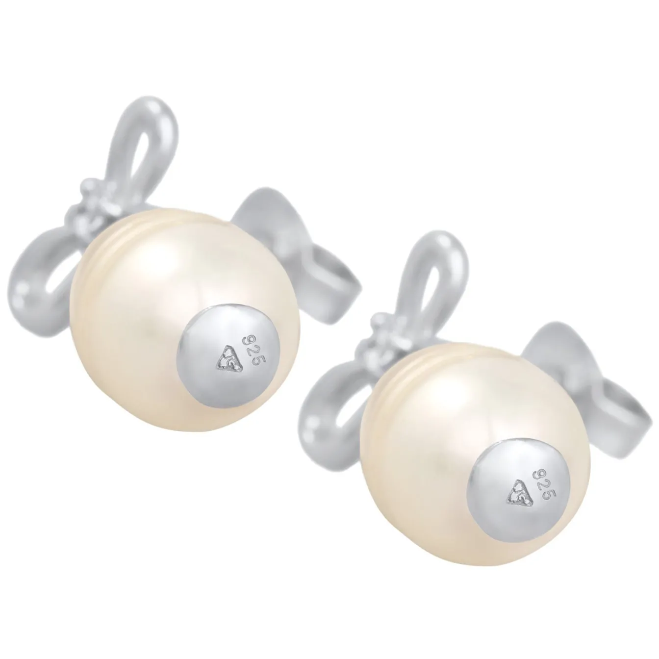 Elli "Ohrhänger Schleife | Süßwasserperle, Zirkonia (Weiß)< Symbol-schmuck|Perlen