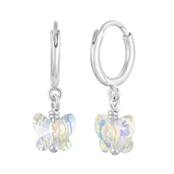 Elli "Ohrhänger Schmetterling | Kristall (Weiß)<Kinder Kinderschmuck