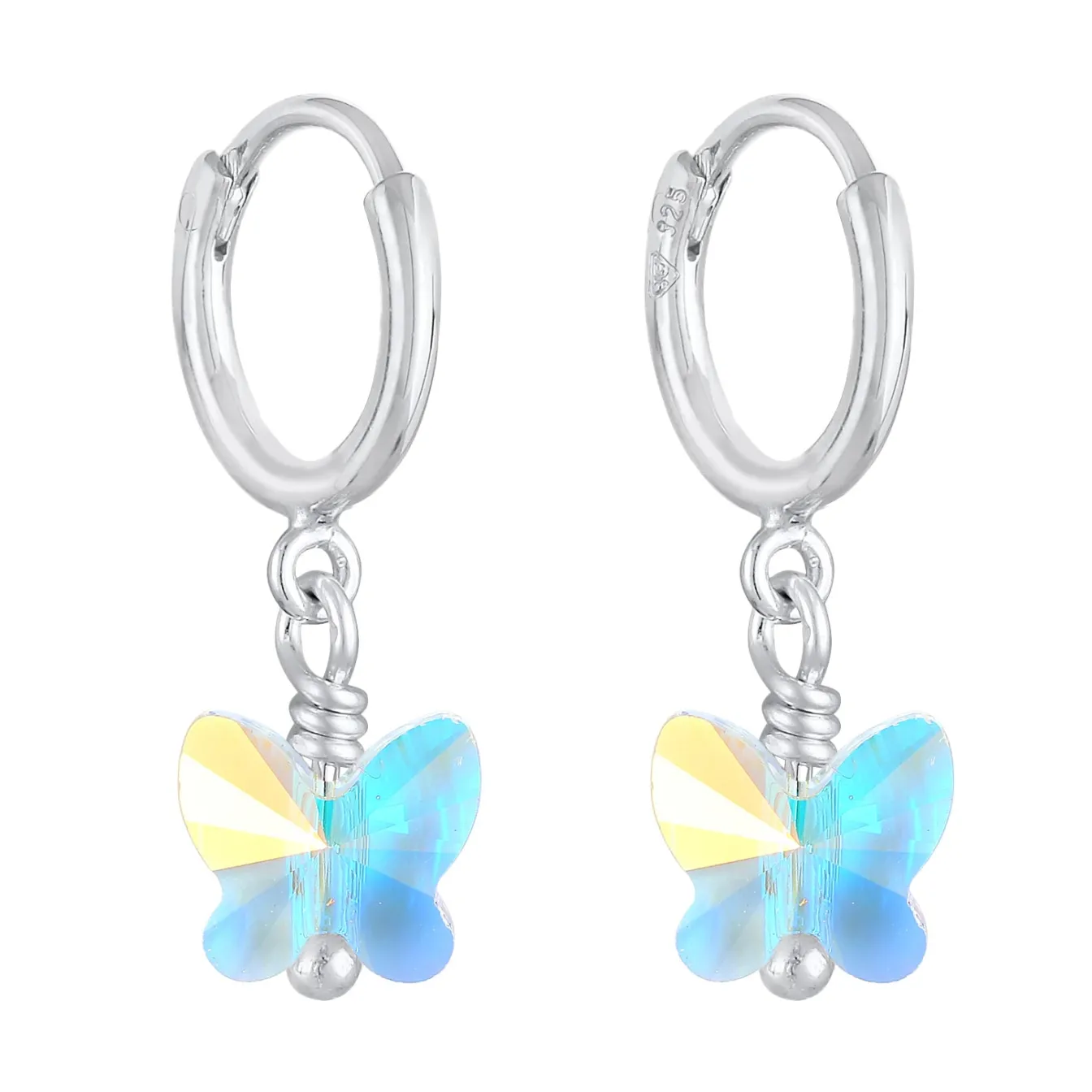 Elli "Ohrhänger Schmetterling | Kristall (Weiß)<Kinder Kinderschmuck