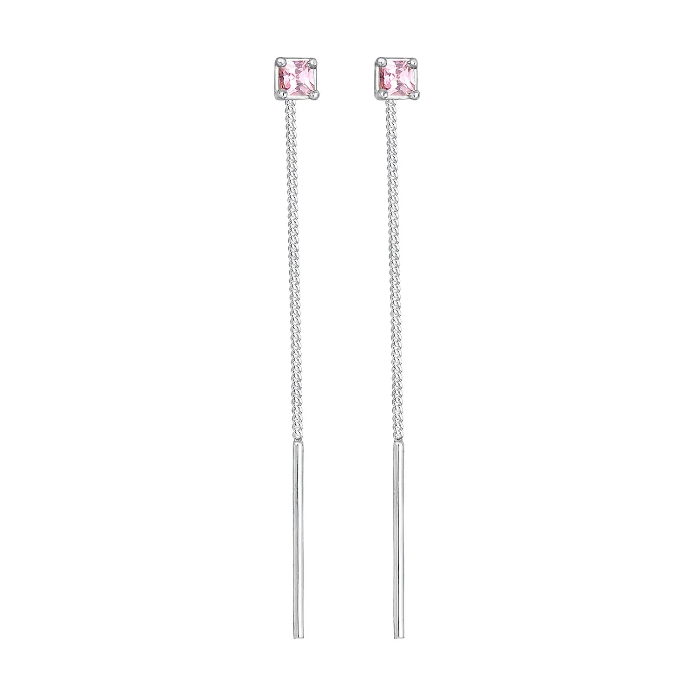 Elli "Ohrhänger| Zirkonia ( Pink )< Ohrringe|Silber