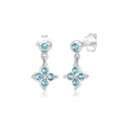Elli "Ohrring Blume | Kristall ( Hellblau )<Kinder Symbol-schmuck|Kinderschmuck