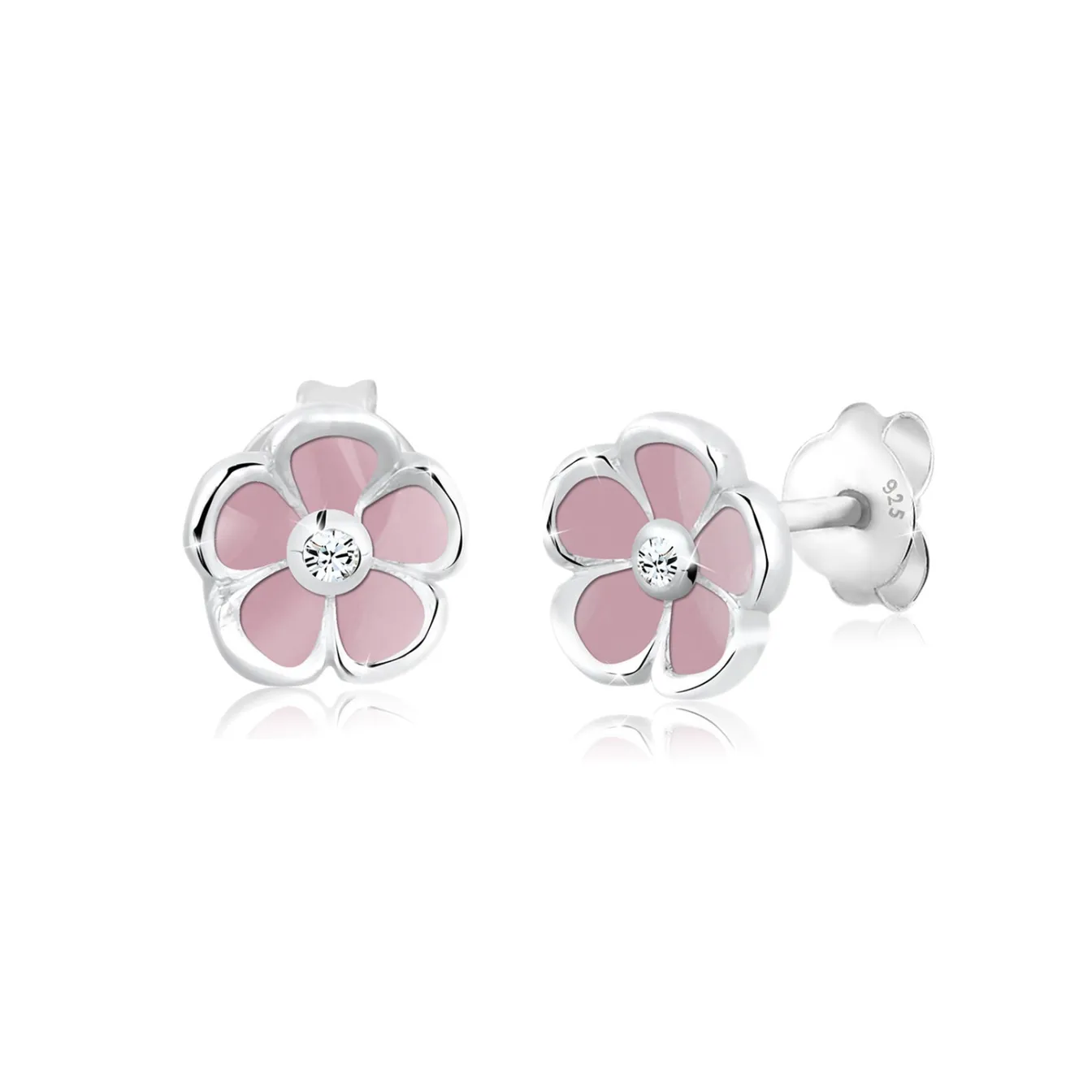 Elli "Ohrring Blume | Kristall (Weiß)<Kinder Symbol-schmuck|Kinderschmuck