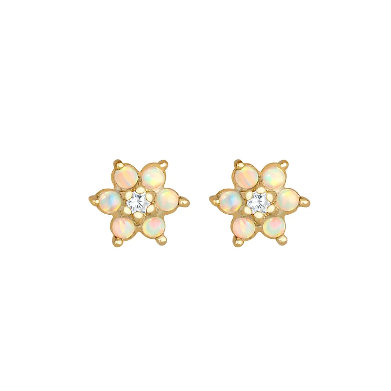 Elli "Ohrring Blume | Opal ( Weiß )<Kinder Symbol-schmuck|Kinderschmuck