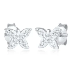 Elli "Ohrring Blume | Zirkonia ( Weiß )<Kinder Symbol-schmuck|Kinderschmuck
