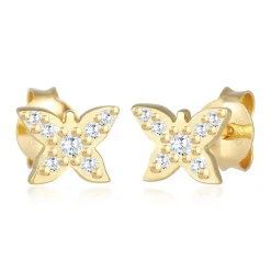 Elli "Ohrring Blume | Zirkonia ( Weiß )<Kinder Symbol-schmuck|Kinderschmuck