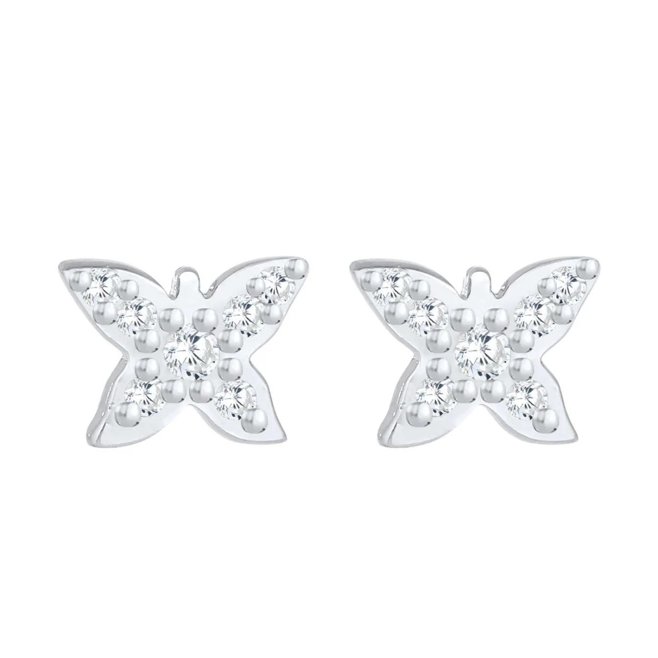 Elli "Ohrring Blume | Zirkonia ( Weiß )<Kinder Symbol-schmuck|Kinderschmuck