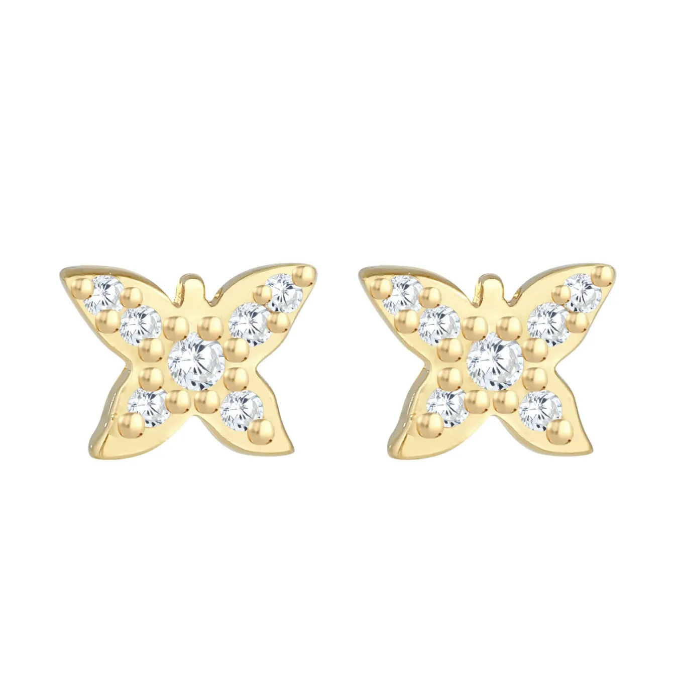 Elli "Ohrring Blume | Zirkonia ( Weiß )<Kinder Symbol-schmuck|Kinderschmuck