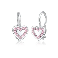 Elli "Ohrring Herz | Kristall ( Rosa )<Kinder Symbol-schmuck|Herz-schmuck