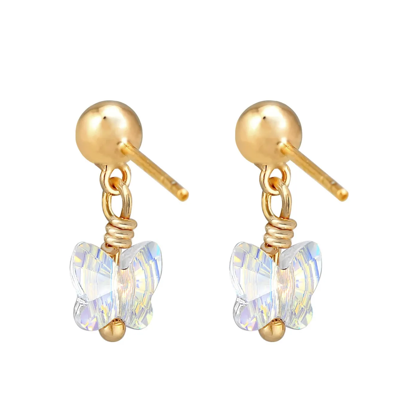 Elli "Ohrring Schmetterling | Kristall ( Weiß )<Kinder Kinderschmuck