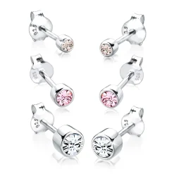 Elli "Ohrringset | Kristall ( Weiß )< Roségold|Ohrringe