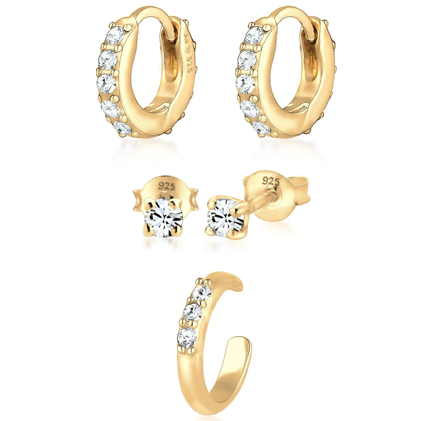 Elli "Ohrringset | Kristall (Weiß)< Ohrringe|Silber