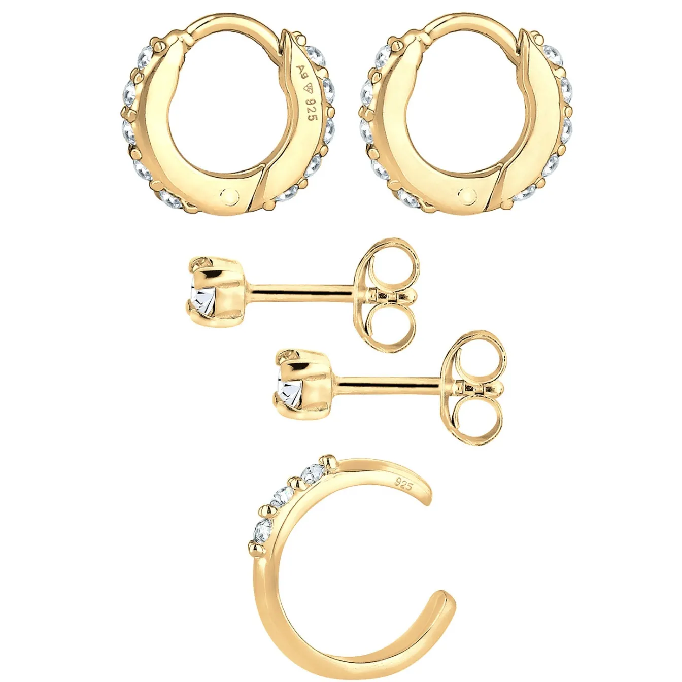 Elli "Ohrringset | Kristall (Weiß)< Ohrringe|Silber